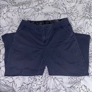 dark pastel blue capri pants